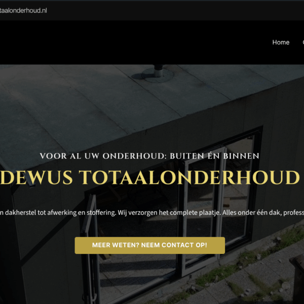 Dewus Totaalonderhoud by Milema Webdesign - Screenshot!